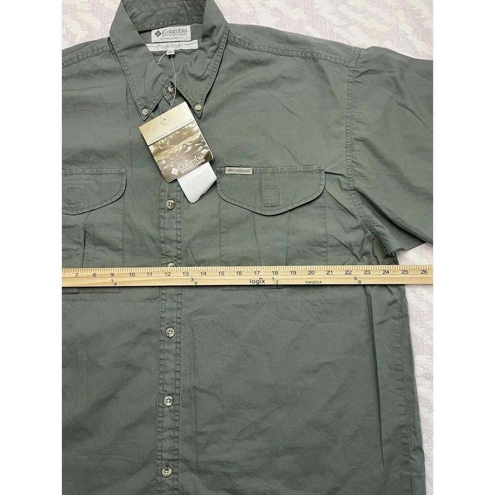 Columbia Men’s Green Button Down Short Sleeve Shirt Size XL - Picture 6 of 9